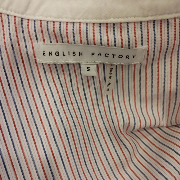 ENGLISH FACTORY STRIPES ASYMMETRICAL SHIRT S - Picture 12 of 14